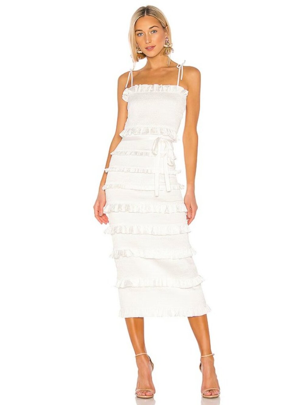 V. Chapman Lily Dress in White - Picture 2 of 7